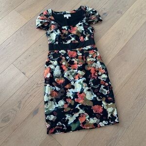 Moulinette Soeurs for Anthropologie Abstract Floral Silk Dress size 6